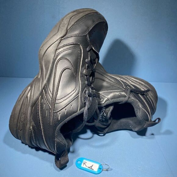 Nike 416355-001 Air Monarch IV Black Leather Lace-Up Training Shoes US 8,5W - Picture 1 of 8
